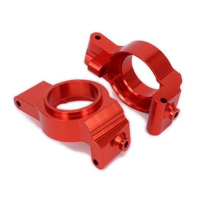 2pcs Alloy Front C Hub Carrier Caster Blocks 7732 for RC Hobby Car 1/5 1/6 X-MAXX (Red)