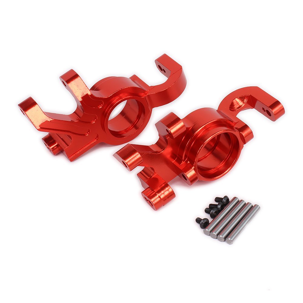 2pcs Alloy Steering Hub Carrier Blocks 7737 for RC Hobby Car 1/5 1/6 X-MAXX (Red)