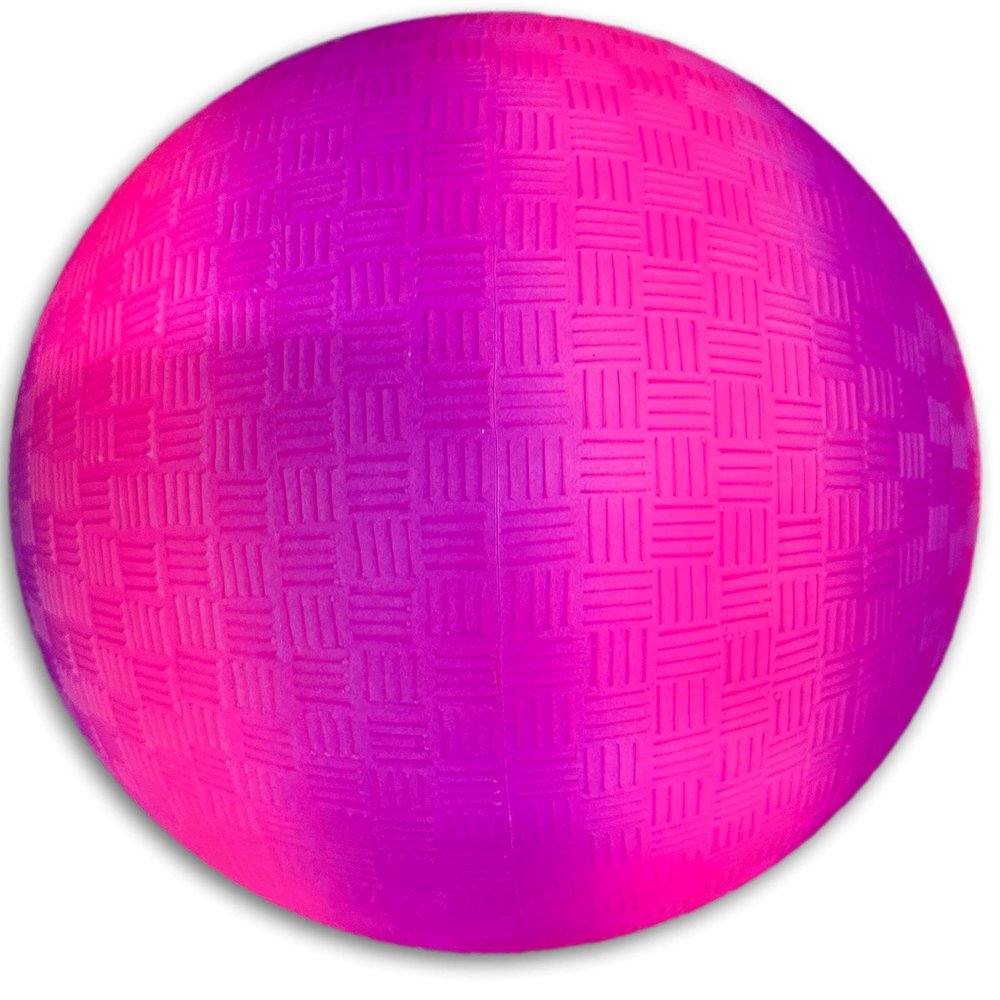 Toys+ 8.5 Inch Playground Balls Red, Blue, Green, Yellow and Rainbow! (1 Ball, Purple Stripe)