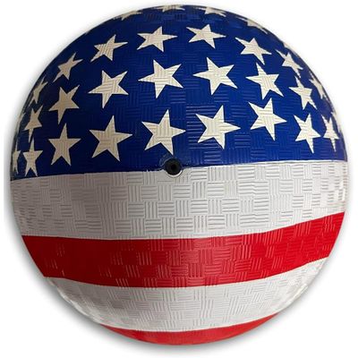 Toys+ 8.5 Inch Playground Balls Red, Blue, Green, Yellow and Rainbow! (1 Ball, USA Flag)