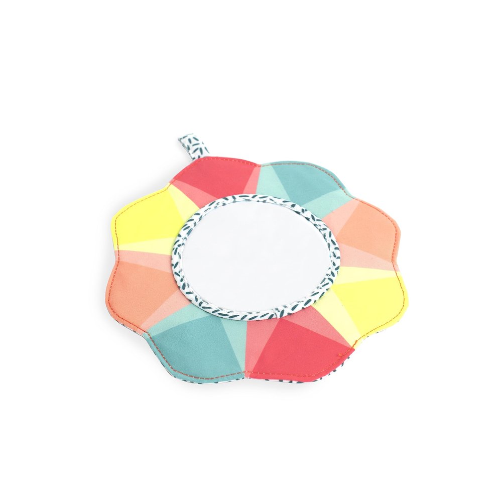 Miniland Feel to Learn Flower Mirror for Small Children with Contrast Colors and crinkly Paper Inside
