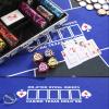 10 Player Poker Mat, Texas Hold'em Poker Mat with 2 Decks Playing Cards and Carrying Bag, Rubber Non-Slip Poker Table Top, 120x60cm/180x90cm (Blue) view 2