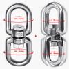 2+1 Heavy Duty 304 Stainless Steel Swivel Ring Double Ended Swivel Eye Hook with SUS304 Snap Hooks for Web Tree Swing, Swing Spinner Hanger, Reliable and Safe (M8) view 2