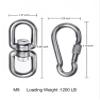 2+1 Heavy Duty 304 Stainless Steel Swivel Ring Double Ended Swivel Eye Hook with SUS304 Snap Hooks for Web Tree Swing, Swing Spinner Hanger, Reliable and Safe (M8) view 4