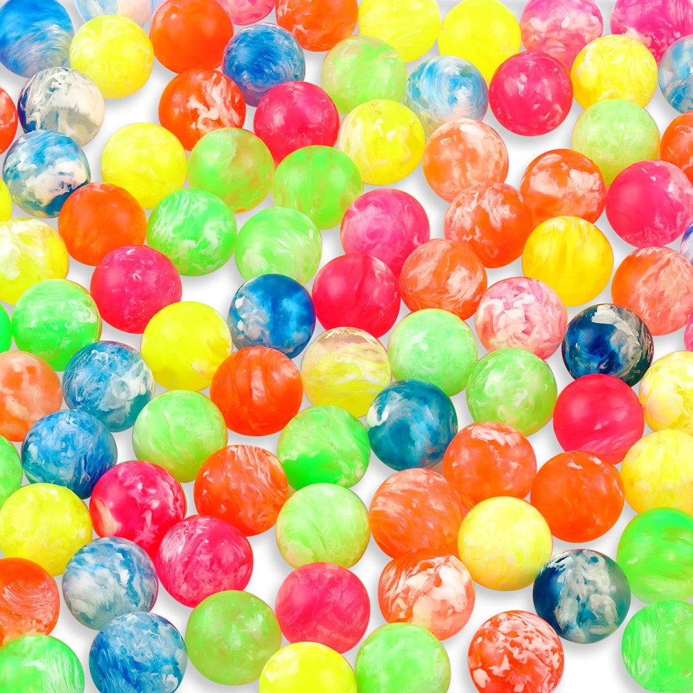 Sumind 100 Pcs Kids Small Bouncy Balls in Bulk Rubber High Bouncing Balls for Baby Toddler Birthday Party Favors Gift Game Prizes Vending Machines Fillers Outdoor Activities (0.78 inch)