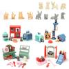 Pretend Play Toy, 42Pcs Premium Creative Play Pretend Toys Dog and Cat Pet Grooming Bathing Playing Feeding House Building Like Real Present Pet Toy for Toddler Kids Girls Boys view 1