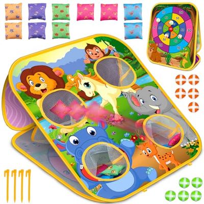 Bean Bag Toss Game for Kids - Cornhole Board Outdoor Toys for Toddlers -Party Activities Carnival Outside Yard Backyard Beach Lawn Games Toy for Kid Boys Girls Age 3 4 5 6 7 8 Year Old Birthday Gifts
