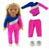 American Fashion World Pink Gymnastics Outfit for 14-Inch Dolls | 3 Piece Set | Premium Quality & Trendy Design | Dolls Clothes | Outfit Fashions for Dolls for Popular Brands view 1