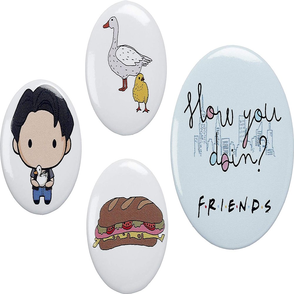 Official Friends Joey Button Badge Set by The Carat Shop