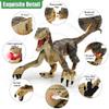 Mini Tudou Large Remote Control Dinosaur Toys 17.7",Electronic Walking Toys with LED Light Up&Realistic Simulation Sounds,2.4Ghz Velociraptor Robot Toy,RC Dinosaur Toy for Boys Kids Age 5 6 7 8 9 view 2