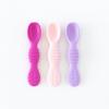 Bumkins Silicone Feeding Set With Suction for Baby and Toddler - Includes Bowl, 4 Spoons, Lid - First Feeding Set, Training Essentials for Led Weaning, 4 Months Up - Pink view 2