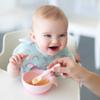 Bumkins Silicone Feeding Set With Suction for Baby and Toddler - Includes Bowl, 4 Spoons, Lid - First Feeding Set, Training Essentials for Led Weaning, 4 Months Up - Pink view 4