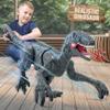 Mini Tudou Large Remote Control Dinosaur Toys 17.7",Electronic Walking Velociraptor with Lights and Sounds,2.4G Dinosaur Robot Toys Powered by Rechargeable Battery,RC Toy for Kids Boys Girls view 1