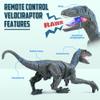 Mini Tudou Large Remote Control Dinosaur Toys 17.7",Electronic Walking Velociraptor with Lights and Sounds,2.4G Dinosaur Robot Toys Powered by Rechargeable Battery,RC Toy for Kids Boys Girls view 2