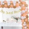 Fangleland Peach Birthday Decorations for Girls, Peach Balloon Arch Garland kit One Sweet Fruit Banner 1st Birthday Party Supplies view 1