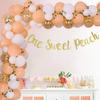 Fangleland Peach Birthday Decorations for Girls, Peach Balloon Arch Garland kit One Sweet Fruit Banner 1st Birthday Party Supplies view 2