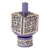 Yair Emanuel Decorative Dreidel with Stand | Pomegranates Cutout Design | Hanukkah Gift Jewish Decorations (Purple, Medium) view 1