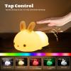 YOTOZU Cute Bunny Night Light, USB Rechargeable Kids Night Light, Warm White and 16 Colors Breathing Modes Led Animal Lights for Girls, Childrens, Toddler, Baby and Kids Christmas Gifts view 3