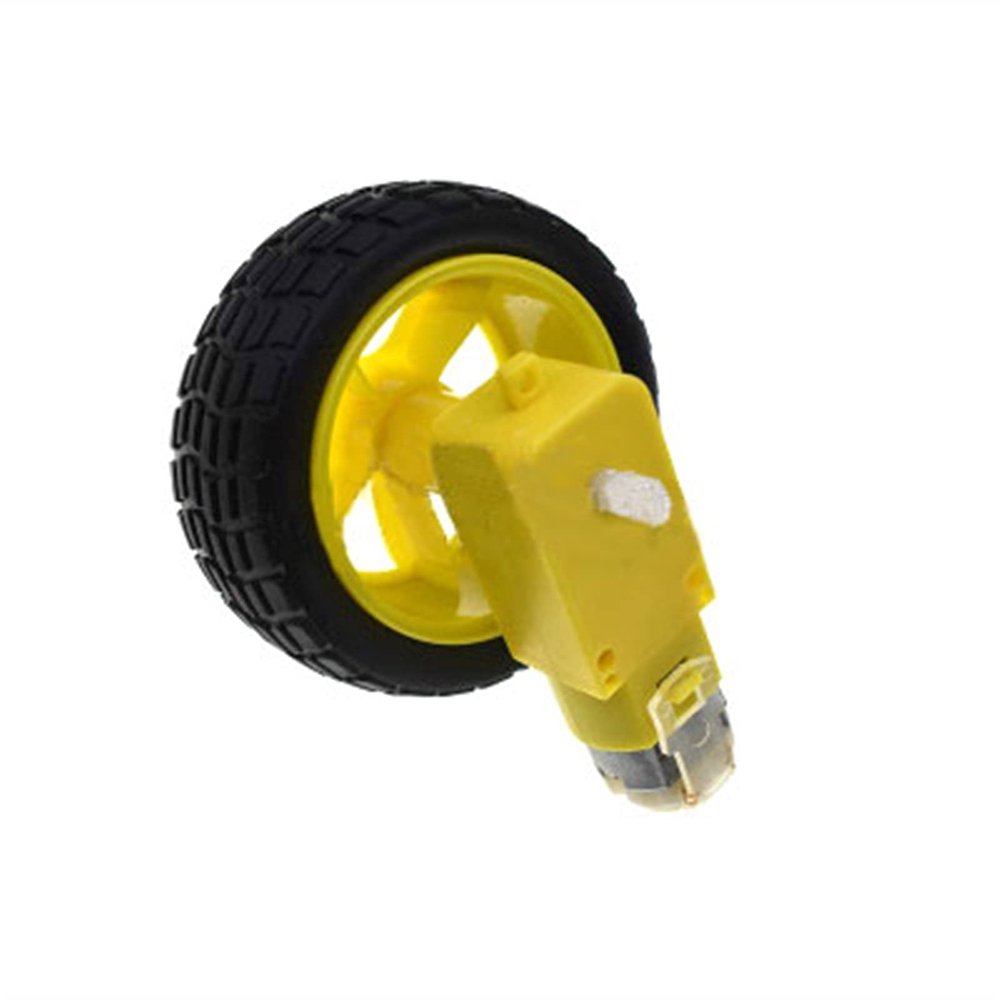 Bclla Zkenshan-DIY Motor DC Gear Motor + Smart Car Chassis Robot Tire Set, Wheel Motor 70g, Easy to Install