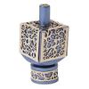 Yair Emanuel Decorative Dreidel with Stand | Pomegranates Cutout Design | Hanukkah Gift Jewish Decorations (Blue, Medium) view 1