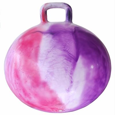 AppleRound Hippity Hoppity Hopball with Pump  Bouncy Exercise Ball with Handle for Teens & Adults, 28 Inch / 70 cm for Ages 13+, Cloud Colors (Red & Purple)
