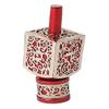 Yair Emanuel Decorative Dreidel with Stand | Pomegranates Cutout Design | Hanukkah Gift Jewish Decorations (Red, Medium) view 1
