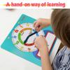 Large Magnetic Dry Erase Learning Clock for Kids Learn to Tell Time,12" Demonstration Teaching Time Practice Clock Analog Clocks with Pen, Classroom Supplies Homeschool Essentials Learning Resources view 2