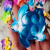 Roaqua 20 pcs Rainbow Mini Pop Turtle Fidget Keychain ToyParty Fidgets Favors Toys Bubble Wrap Pop Anxiety Stress Reliever Stuents Gift view 3