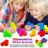 OUXIA Magnetic Building Blocks Magic Magnetic 3D Puzzle Cubes, Set of 7 Multi Shapes Magnetics Blocks with 54 Guide Cards, Children's Educational Toys and Stress Relief Fidget Toys for Kids Adults view 3