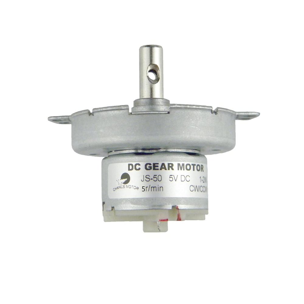 CHANCS Brushed DC Motor JS-50 DC 5V 5RPM Gear Motor Metal Outer Reduction Gear Box