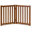 LZRS 2-Panel Wooden Free Standing Foldable Dog Gate Indoor  Solid Hardwood 24" High, Step-Over Safety Pet Gate for Doorways, Stairs & Small Spaces - Indoor Use, Oak view 1