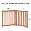 LZRS 2-Panel Wooden Free Standing Foldable Dog Gate Indoor  Solid Hardwood 24" High, Step-Over Safety Pet Gate for Doorways, Stairs & Small Spaces - Indoor Use, Oak view 3