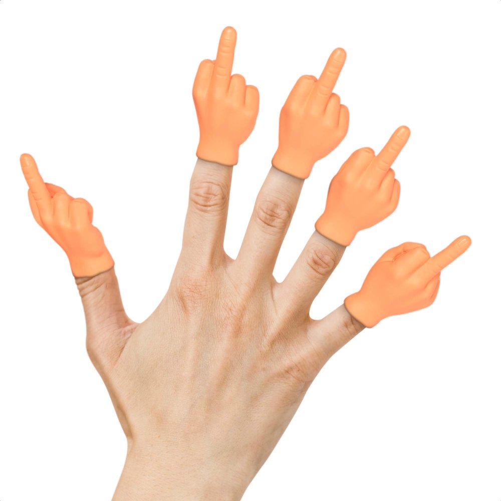 5 Pcs Middle Finger Tiny Hands for Fingers - Amusing Fake Hand Middle Finger Gifts for Hilarious Pranks, Funny Gag Gift Addition & Adult Party Favors - Fake Fingers with Realistic & Thick, Soft Rubber