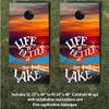 Cornhole Wraps #438 - Life is Better at The Lake Cornhole Board Graphic Decals - Includes Application Squeegee - Set of (2) 25" x 49" Wraps with Gloss Laminate view 3