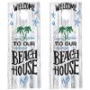 Cornhole Wraps #436 - Beach House Cornhole Game Graphic Decals - Includes Application Squeegee - Set of (2) 25" x 49" Wraps with Gloss Laminate view 1