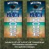 Cornhole Wraps #437 - Welcome to The Beach House Cornhole Game Graphic Decals - Includes Application Squeegee - Set of (2) 25" x 49" Wraps with Gloss Laminate view 2