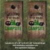 Cornhole Wraps #439 - Welcome to Our Campsite Cornhole Game Graphic Decals - Includes Application Squeegee - Set of (2) 25" x 49" Wraps with Gloss Laminate view 3