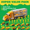 JOYIN 25 in 1 Kids Construction Truck Toy Set, 24Pcs Push and Go Cars and Worker Figures, Toddler Play Vehicles with Sounds and Light, Birthday Gifts for 3 4 5 6 7 Years Old Grandkids, Easter Basket view 2