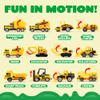 JOYIN 25 in 1 Kids Construction Truck Toy Set, 24Pcs Push and Go Cars and Worker Figures, Toddler Play Vehicles with Sounds and Light, Birthday Gifts for 3 4 5 6 7 Years Old Grandkids, Easter Basket view 3