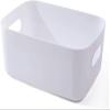 qiuqiu Storage Box, Organizer with Handles, Plastic Storage Box for Household Use, Practical Storage Basket for Bathroom-White||Medium view 1