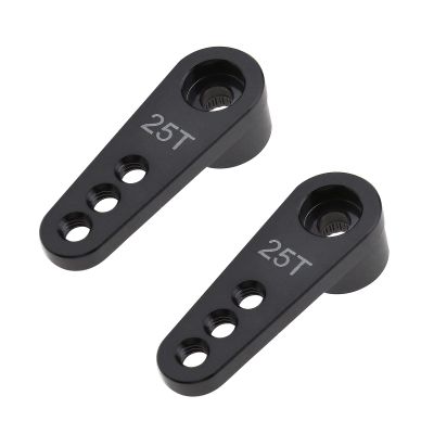 Micro Traders 2X RC 25T Steering Servo Horn Arm 28mm Long 3 Holes M3 Thread for Remote Control Car Models 12mm 16mm 18mm Titanium Colour