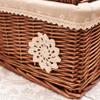 YRHH Woven Storage Basket, Wicker Basket Woven Square Basket with Lid,Organiser Bathroom Basket Multi-Purpose Basket,Clothing Fruit Book Newspaper Toy Storage-B||M view 4