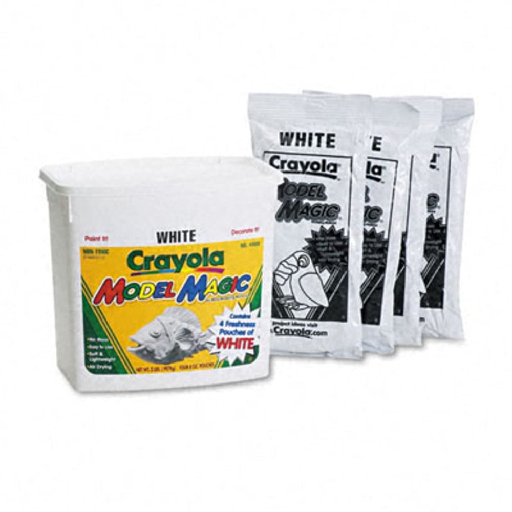 Binney & Smith 574400 Model Magic Self-Hardening Modeling Compound Four 8oz Pouches per Bucket White