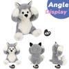 Hopearl Peek A Boo Husky Interactive Repeats What You Say Plush Dog Toy Musical Singing Talking Stuffed Animal Adorable Electric Animate Birthday Festival, Gray, 11.5'' view 3
