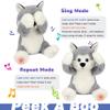 Hopearl Peek A Boo Husky Interactive Repeats What You Say Plush Dog Toy Musical Singing Talking Stuffed Animal Adorable Electric Animate Birthday Festival, Gray, 11.5'' view 4