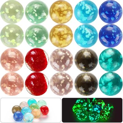 Skylety 20 Pieces Large Marbles Glowing in The Dark, Marbles Bulk Luminous Colorful Handmade for Kids Science Toys Games DIY Decoration(16 mm)