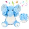 Hopearl Peek A Boo Elephant Interactive Repeats What You Say Plush Elephish Toy Musical Singing Talking Stuffed Animal Adorable Electric Animate Birthday Festival, Blue, 11.5'' view 1