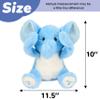Hopearl Peek A Boo Elephant Interactive Repeats What You Say Plush Elephish Toy Musical Singing Talking Stuffed Animal Adorable Electric Animate Birthday Festival, Blue, 11.5'' view 2