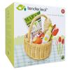 Tender Leaf Toys - Wicker Shopping Basket - Handcrafted Rattan Basket with Handle - Wooden Picnic Basket Playset, Supermarket Shopping Game, 15 Pcs Pretend Play Food Set - Age 3+ view 4