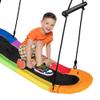 DORTALA Surfing Tree Swing,Platform Swing with Soft Handles and Adjustable Height, Saucer Tree Swing with Stable Metal Frame and Spacious Swing Board, Colorful view 1